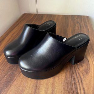 Women's Cheyenne Platform Clog Heels - A New Day Black 7.5 - Open Box